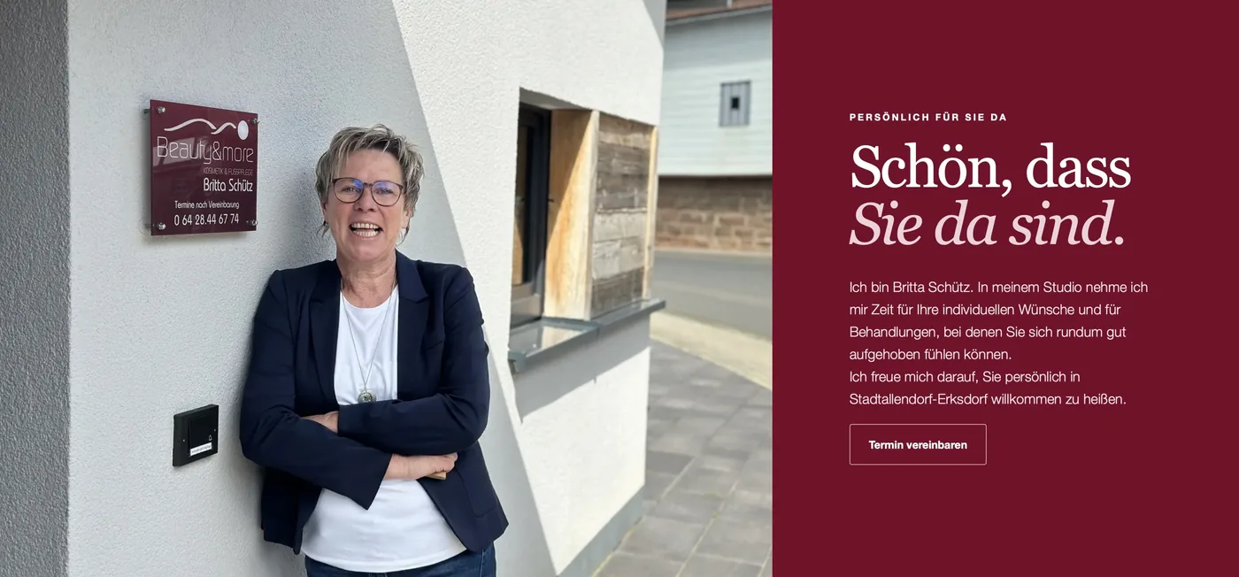 Startseite der statischen Website von Beauty & more
