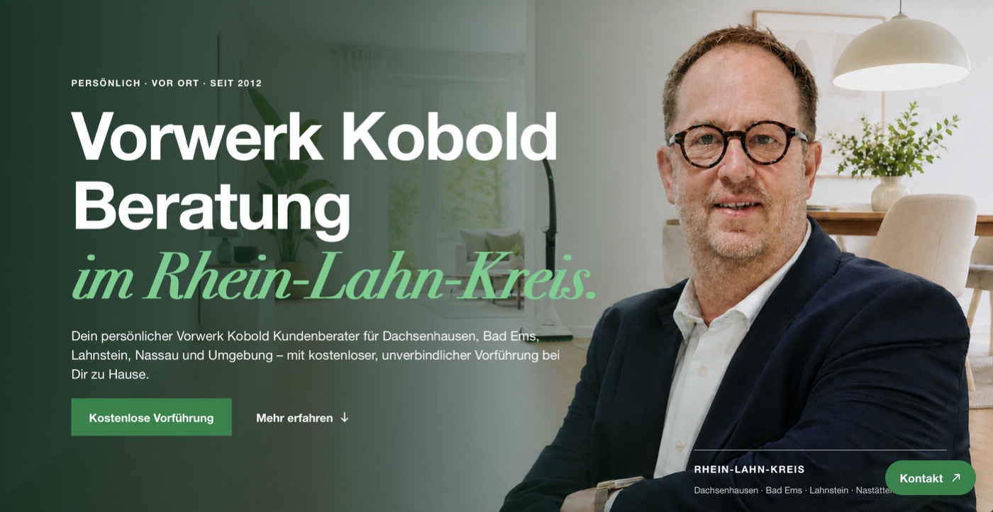 Startseite der statischen Website von Harald Heuser Kobold Beratung