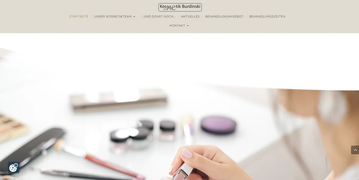 Startseite der WordPress-Website von Kosmetik Burdinski