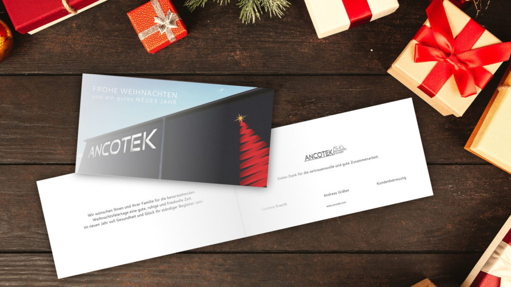 Printdesign Ancotek Weihnachtskarte